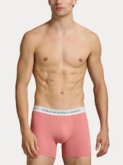 Polo Ralph Lauren Pink Long Cotton Stretch Contrast Waistband Boxers 3 Pack - Image 7 of 11