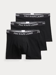 Polo Ralph Lauren Black Long Cotton Stretch Tonal Waistband Boxers 3 Pack - Image 1 of 4