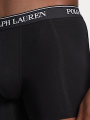 Polo Ralph Lauren Black Long Cotton Stretch Tonal Waistband Boxers 3 Pack - Image 2 of 4