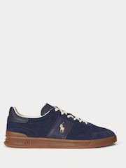 Polo Ralph Lauren Blue Hertitage Aera Suede Mix Trainers - Image 1 of 5