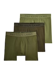 Polo Ralph Lauren Green Long Premium Cotton Stetch Tonal Boxers 3 Pack - Image 1 of 6
