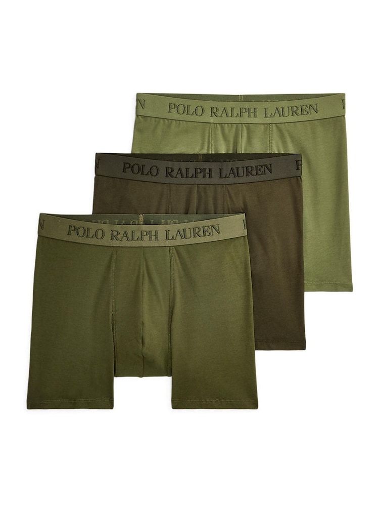 Polo Ralph Lauren Green Long Premium Cotton Stetch Tonal Boxers 3 Pack - Image 1 of 6