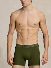 Polo Ralph Lauren Green Long Premium Cotton Stetch Tonal Boxers 3 Pack - Image 2 of 6