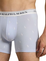 Polo Ralph Lauren Blue Dark Long Cotton Stretch Contrast Waistband Boxers 3 Pack - Image 4 of 5