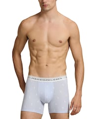 Polo Ralph Lauren Blue Dark Long Cotton Stretch Contrast Waistband Boxers 3 Pack - Image 5 of 5