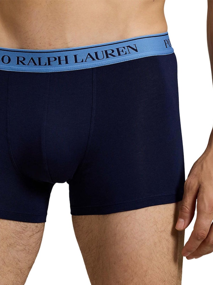 Polo Ralph Lauren Blue Stretch Cotton Boxers 3 Pack - Image 4 of 4