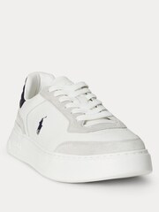 Polo Ralph Lauren White Oversize Rlite Sole Leather Trainers - Image 2 of 4