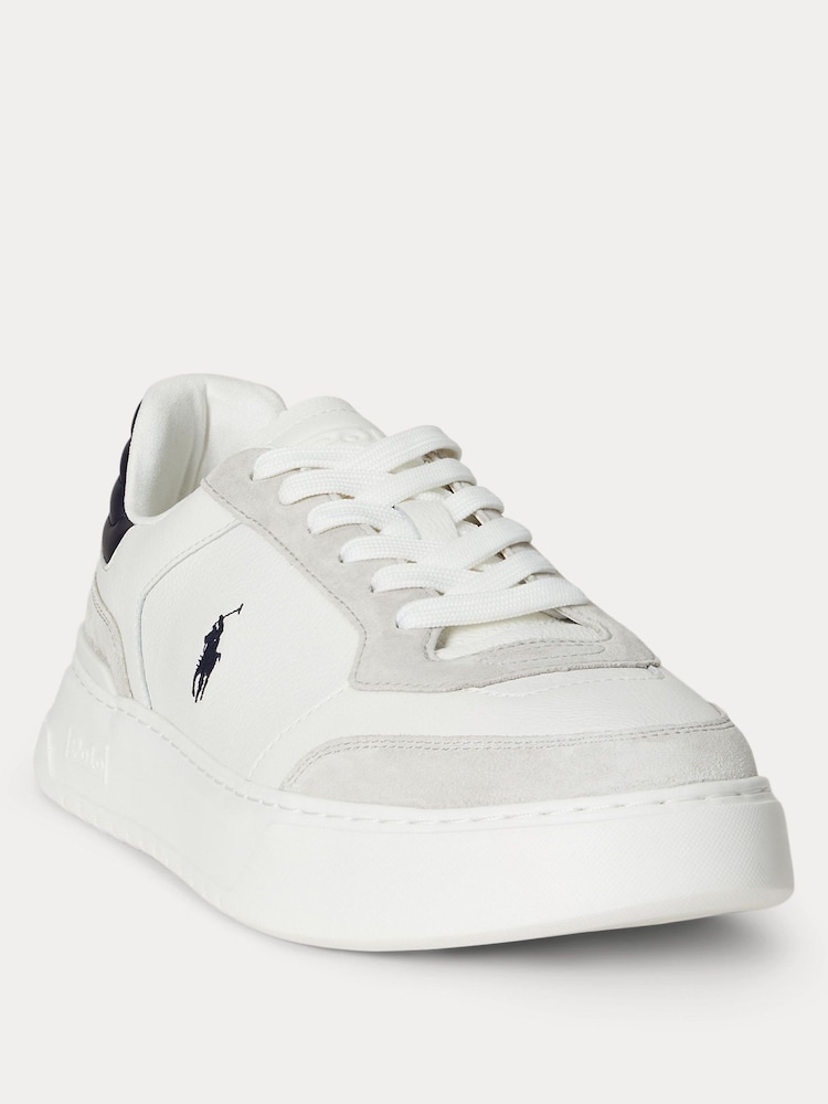 Polo Ralph Lauren White Oversize Rlite Sole Leather Trainers - Image 2 of 4