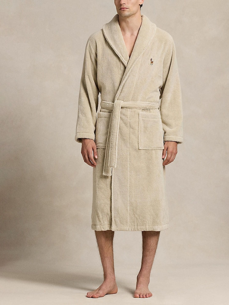 Polo Ralph Lauren Beige Shawl Toweling Robe - Image 1 of 2 Polo Ralph Lauren Beige Shawl Toweling Robe - Image 1 of 2