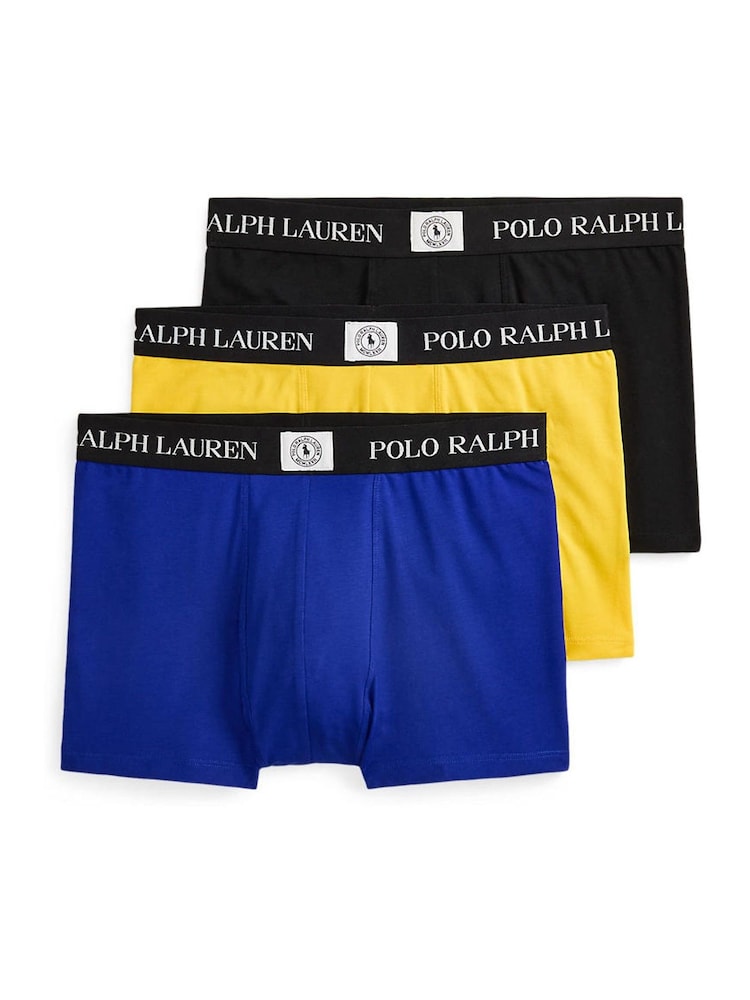 Polo Ralph Lauren Yellow Classic Cotton Stretch Icon Logo Boxers 3 Pack - Image 1 of 4