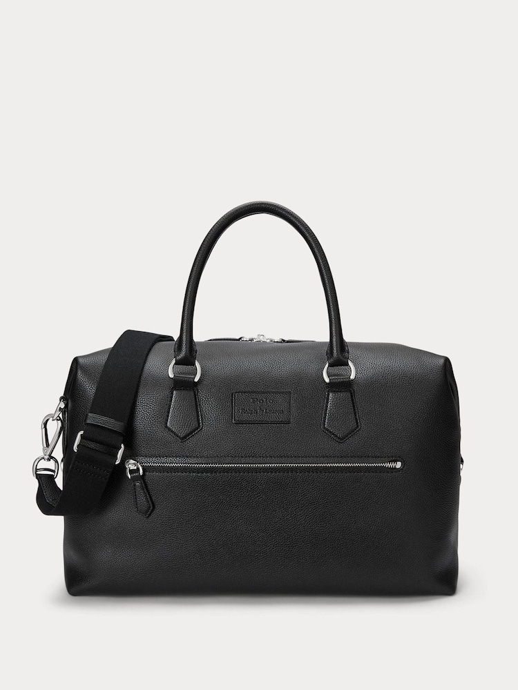 Polo Ralph Lauren Black Large Leather Duffle Bag - Image 1 of 7 Polo Ralph Lauren Black Large Leather Duffle Bag - Image 1 of 7