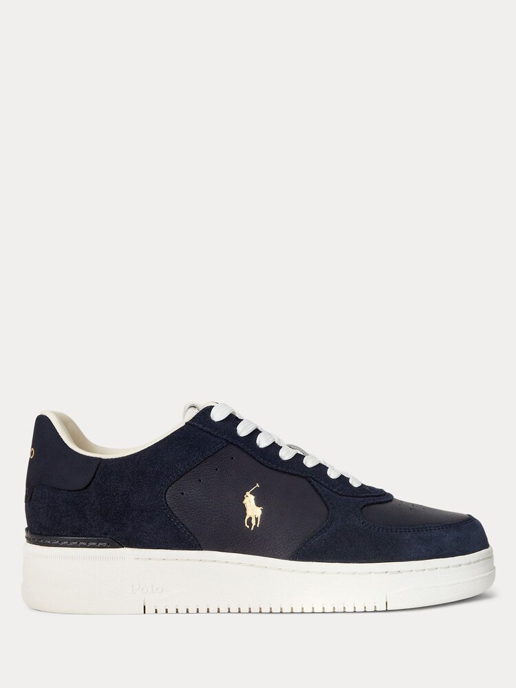 Polo Ralph Lauren Blue Masters Court Leather Trainers - Image 1 of 6