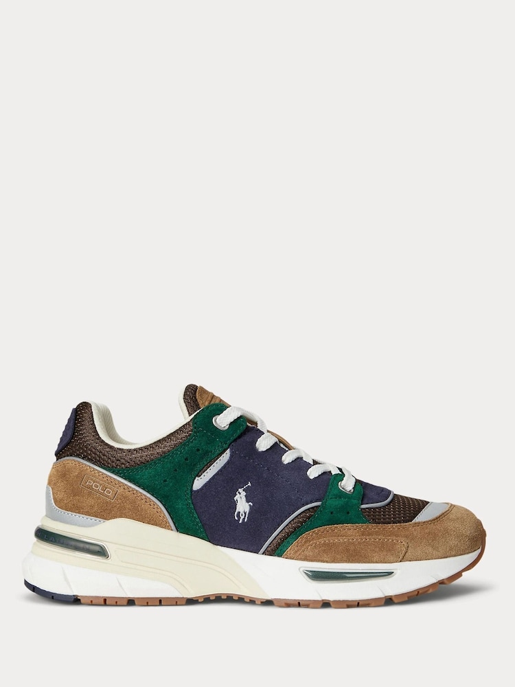 Polo Ralph Lauren Blue Trackster 250 Mix Material Sports Trainers - Image 1 of 5