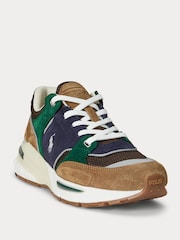Polo Ralph Lauren Blue Trackster 250 Mix Material Sports Trainers - Image 3 of 5