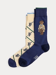Polo Ralph Lauren Blue Bear Ankle Socks 2 Pack - Image 1 of 1