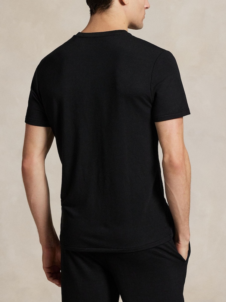 Polo Ralph Lauren Black Icon Logo Crew Neck T-Shirt - Image 2 of 2 Polo Ralph Lauren Black Icon Logo Crew Neck T-Shirt - Image 2 of 2