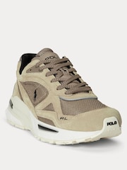 Polo Ralph Lauren Natural Trackster 275 Mix Material Sports Trainers - Image 2 of 4
