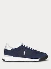 Polo Ralph Lauren Blue Varick Colourblock Leather Mix Trainers - Image 1 of 5