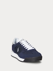 Polo Ralph Lauren Blue Varick Colourblock Leather Mix Trainers - Image 3 of 5