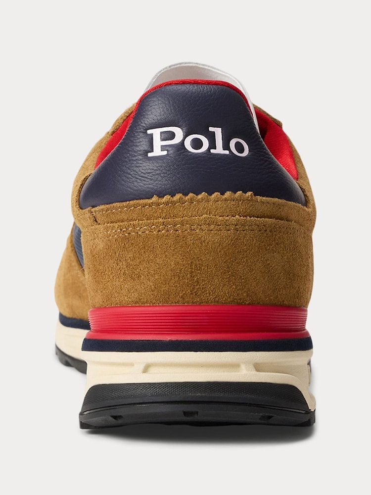 Polo Ralph Lauren Brown Varick Colourblock Leather Mix Trainers - Image 4 of 4
