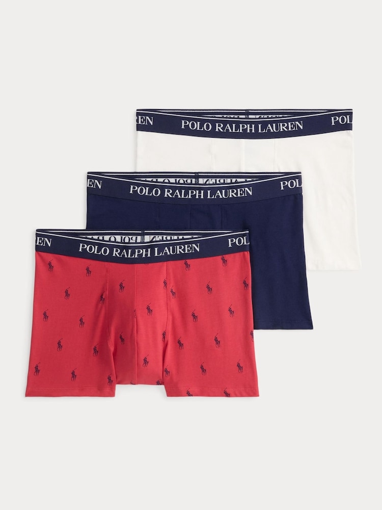 Polo Ralph Lauren Red Stretch Cotton Boxers 3 Pack - Image 1 of 1 Polo Ralph Lauren Red Stretch Cotton Boxers 3 Pack - Image 1 of 1