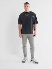 River Island Grey Skinny Fit Cargo Trousers - Image 1 of 6