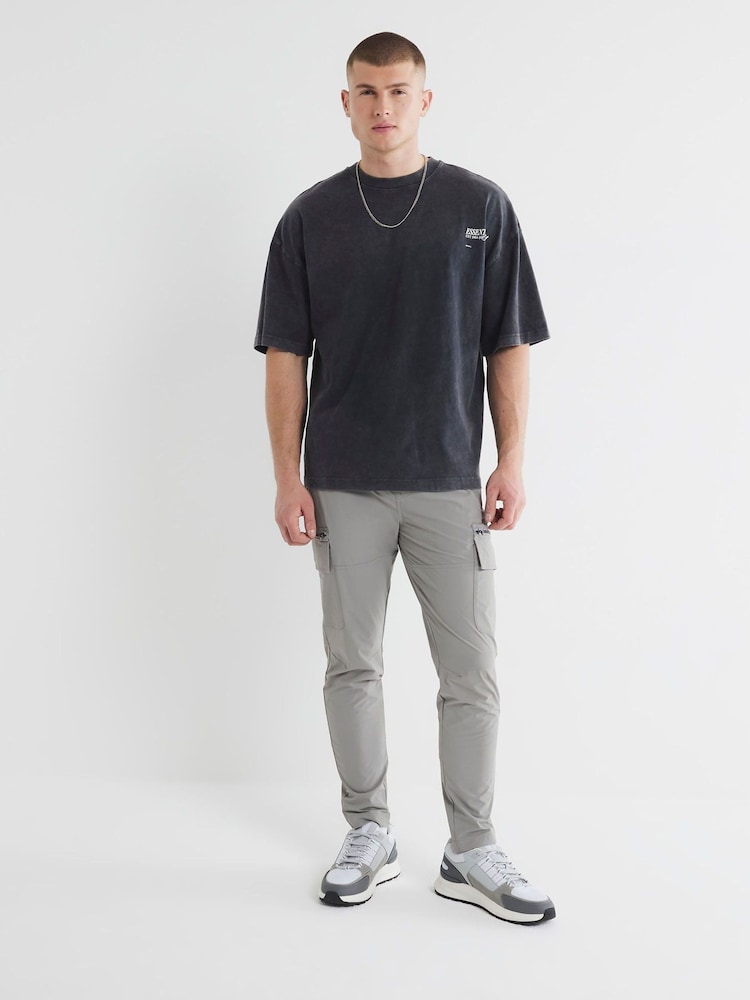 River Island Grey Skinny Fit Cargo Trousers - Image 1 of 6 River Island Grey Skinny Fit Cargo Trousers - Image 1 of 6