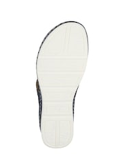 Pavers Blue Heeled Toe-Post Wedges Sandals - Image 5 of 5