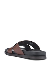 Pavers Brown Strappy Leather Slides - Image 4 of 5