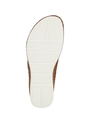 Pavers Brown Heeled Toe-Post Wedges Sandals - Image 5 of 5