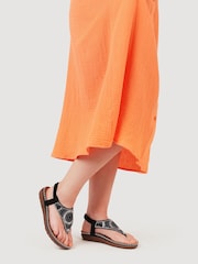 Negru - Pavers Elasticated Toe-Post Sandals - Imaginea 1 din 6