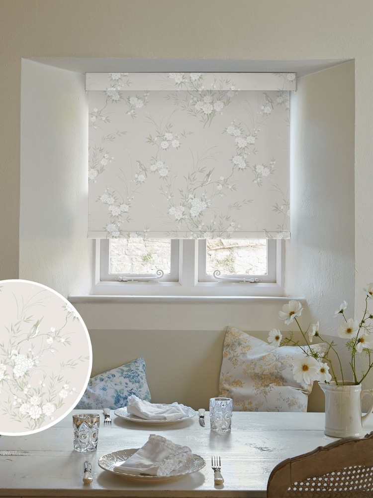 Shabby Chic by Rachel Ashwell® Natural Bird Chinoiserie Made to Measure Blackout Roller Blind - Image 1 of 6