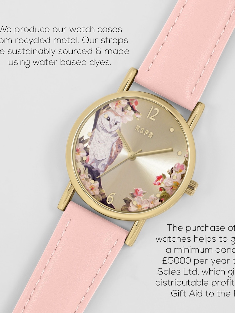 Tikkers Adult Pink RSPB Owl Printed Dial Watch - Image 3 of 3