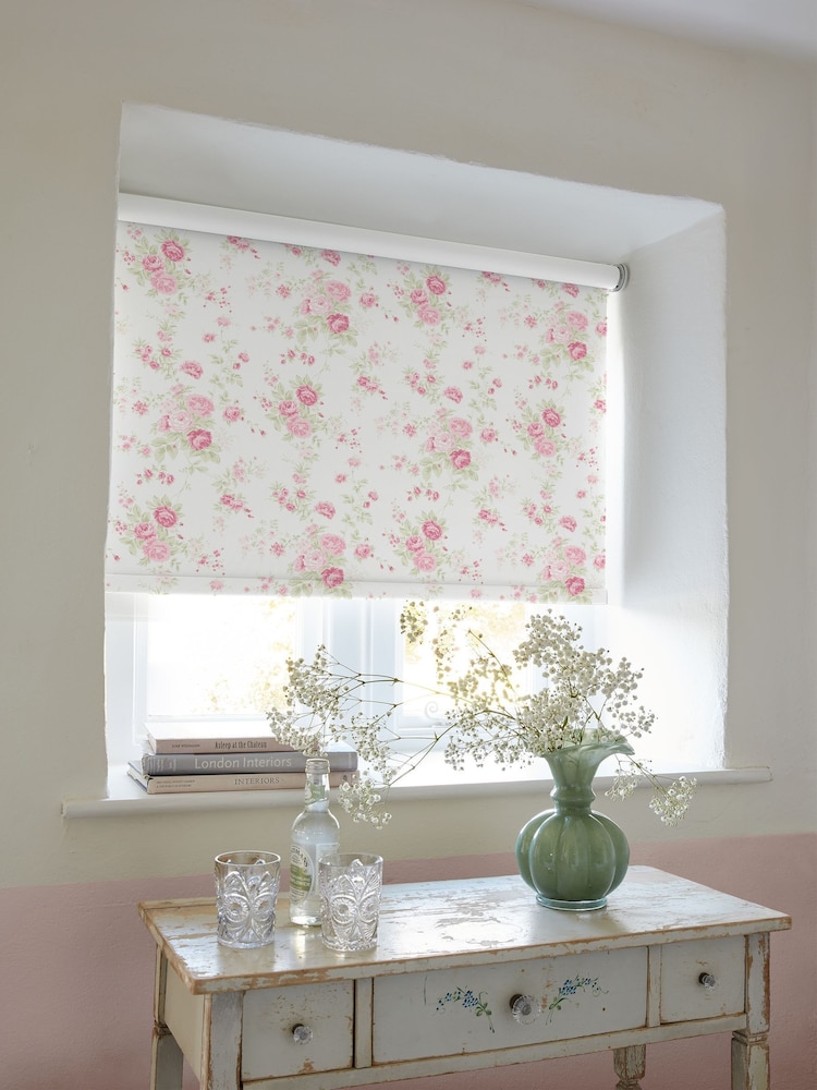 Shabby Chic by Rachel Ashwell® Rose Pink Wildflower Made to Measure Blackout Roller Blind - Image 2 of 6