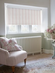 Shabby Chic by Rachel Ashwell® Blush Pink Watercolour Stripe Made to Measure Blackout Roller Blind - Image 2 of 6