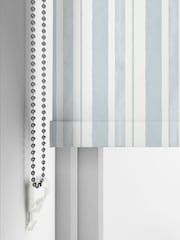 Shabby Chic by Rachel Ashwell® Pale Blue Watercolour Stripe Made to Measure Blackout Roller Blind - Image 3 of 6