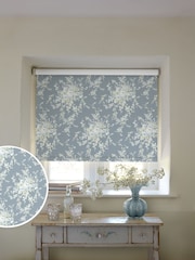 Shabby Chic by Rachel Ashwell® Dusky Blue Garden Floral Made to Measure Blackout Roller Blind - Image 1 of 6
