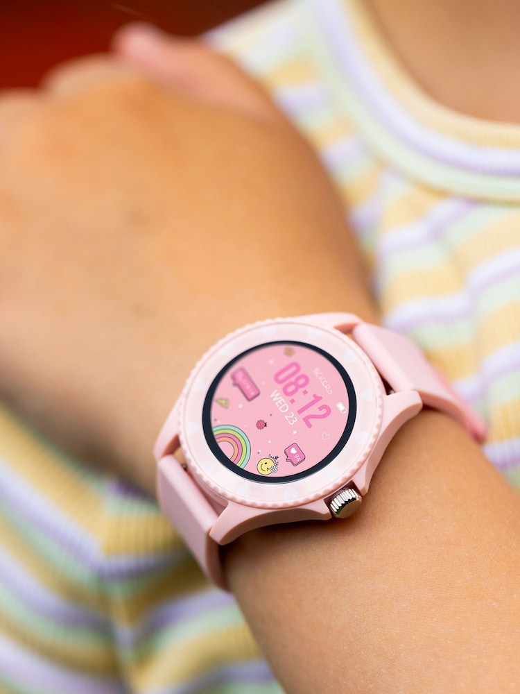 Tikkers Pink Smart Series 34 Silicone Strap Smart Watch - Image 1 of 5