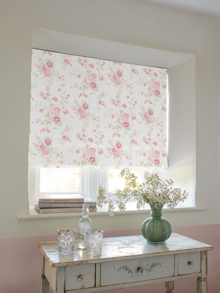 Shabby Chic by Rachel Ashwell® Rose Pink Wildflower Made to Measure Roman Blind - Image 2 of 6