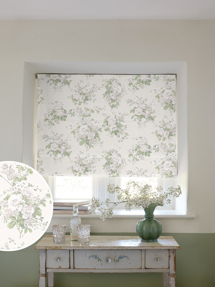 Shabby Chic by Rachel Ashwell® Natural Rose Chintz Made to Measure Roman Blind - Image 1 of 5