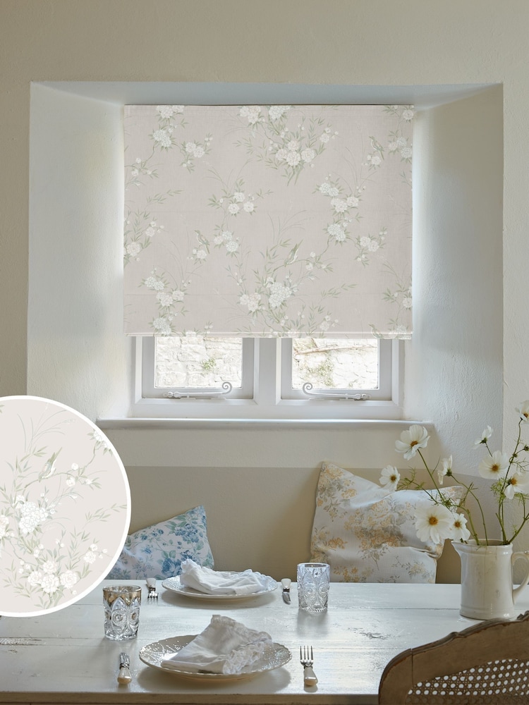 Shabby Chic by Rachel Ashwell® Natural Bird Chinoiserie Made to Measure Roman Blind - Image 1 of 6