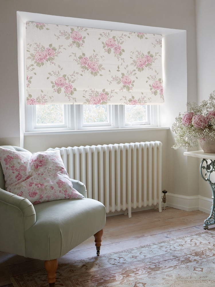 Shabby Chic by Rachel Ashwell® Powder Pink Belle Hydrangea Made to Measure Roman Blind - Image 2 of 6