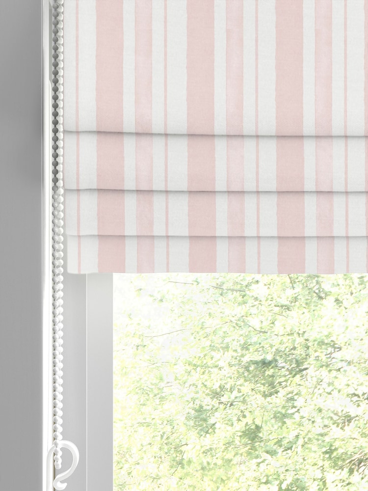 Shabby Chic by Rachel Ashwell® Blush Pink Watercolour Stripe Made to Measure Roman Blind - Image 2 of 6