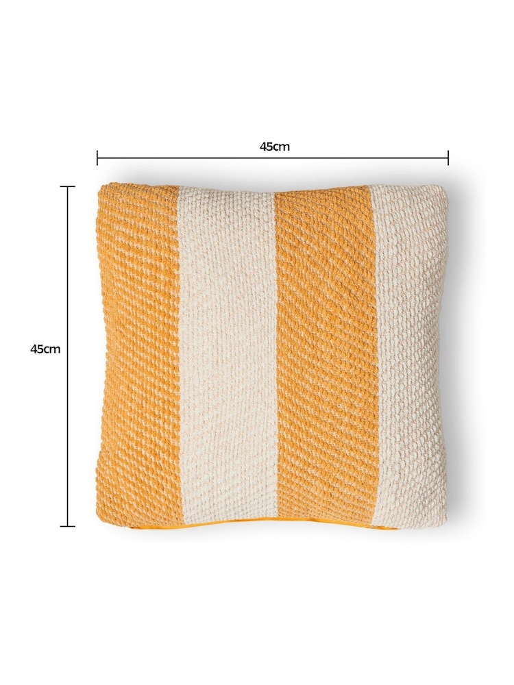 BHS Ochre Herringbone Chenille Cushion - Image 6 of 6