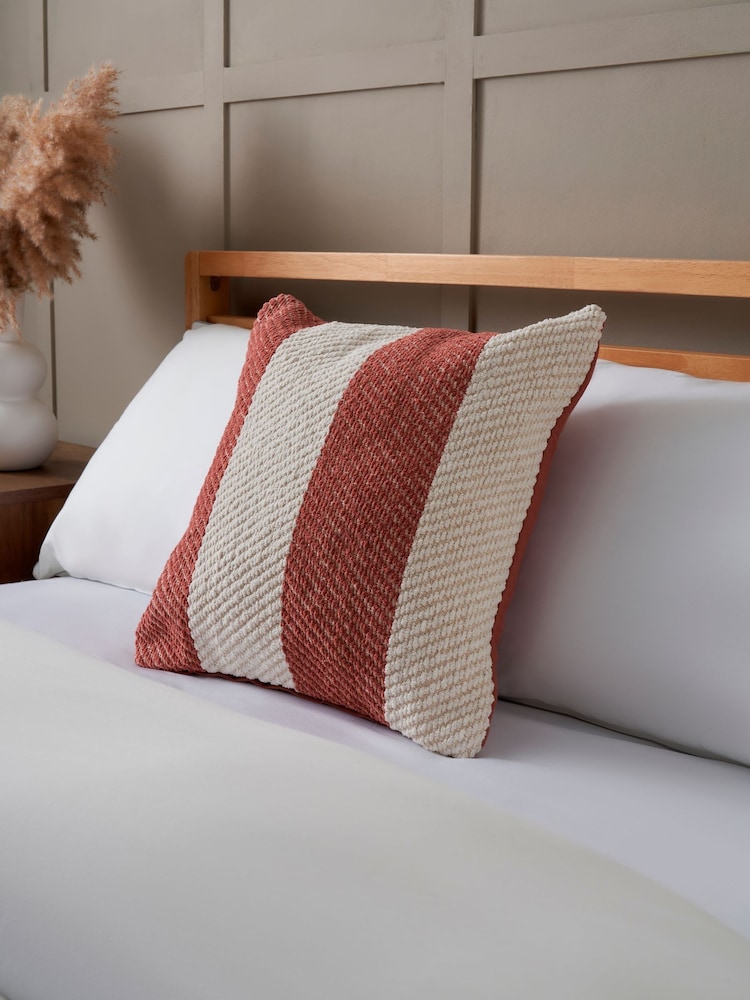 BHS Terracotta Herringbone Chenille Cushion - Image 1 of 6