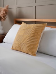 BHS Ochre Cross Check Jacquard Cushion - Image 1 of 6