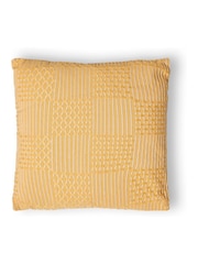 BHS Ochre Cross Check Jacquard Cushion - Image 4 of 6