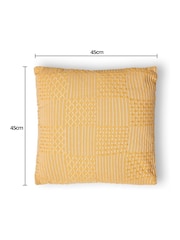BHS Ochre Cross Check Jacquard Cushion - Image 6 of 6