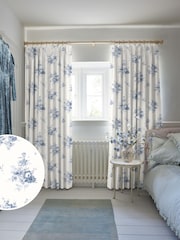 Shabby Chic by Rachel Ashwell® China Blue Sunbleached Floral Made to Measure Curtains - Image 1 of 8