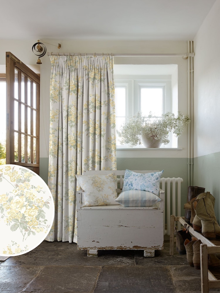 Shabby Chic by Rachel Ashwell® Yellow Rose Chintz Made to Measure Curtains - Image 1 of 8 Shabby Chic by Rachel Ashwell® Yellow Rose Chintz Made to Measure Curtains - Image 1 of 8